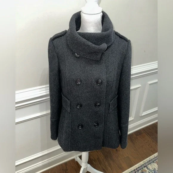 Women’s Ann Taylor Loft Winter Jacket Peacoat Charcoal Gray Sz M - Picture 2 of 15